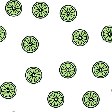 Slice lime vector seamless pattern Stock Illustration