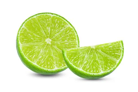 Slice lime on white background Stock Photos