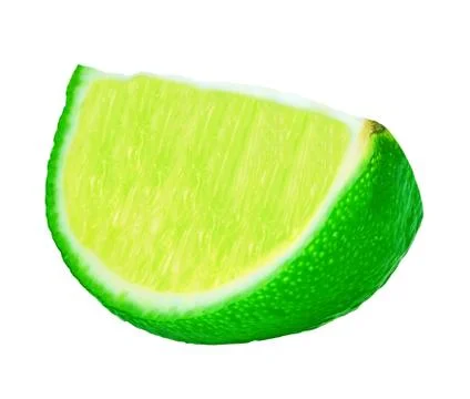 Slice lime on a white isolated background Stock Photos