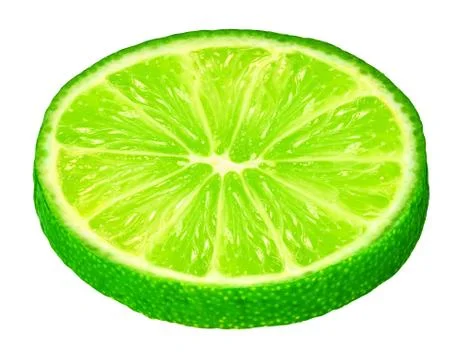 Slice lime on a white isolated background Stock Photos