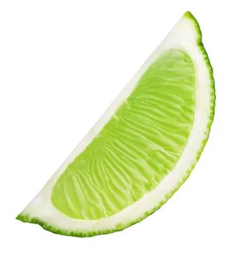 Slice of lime without shadow isolated on white background Stock Photos
