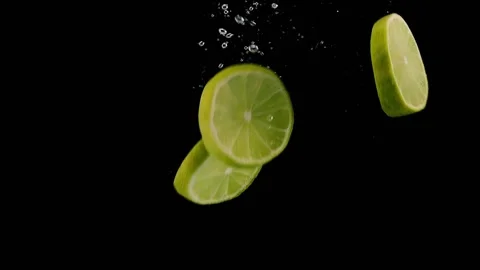 Slice Limes in Water Video stock 132334753