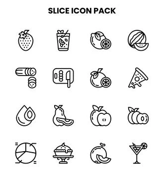 Slice Line Bundle Icons Pack Stockillustratie