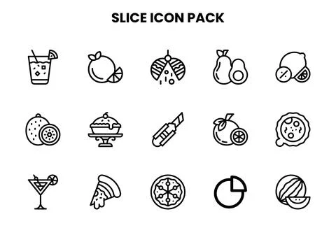 Slice Line Collection Icons Pack Stockillustratie
