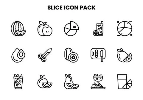 Slice Line Graphics Icons Pack Stock Illustration