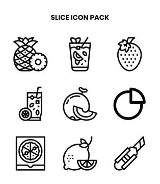 Slice Line Scalable Icons Pack Illustrazione stock