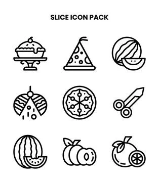 Slice Line SVG Icons Pack Stock Illustration
