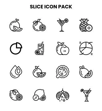 Slice Line UI Icons Pack Stock Illustration