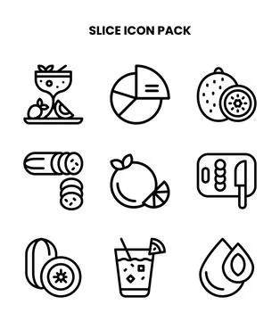 Slice Line Vector Icons Pack Illustrazione stock