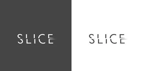 Slice logotype write text logo design illustration. Stock Illustration
