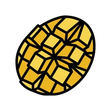 Slice mango cube color icon vector illustration Ilustración de archivo