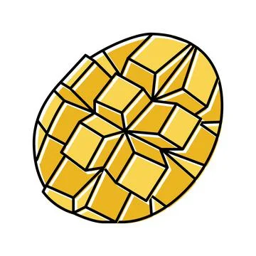 Slice mango cube color icon vector illustration Ilustración de archivo