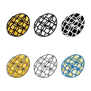 Slice mango cube color icon vector mix Stock Illustration