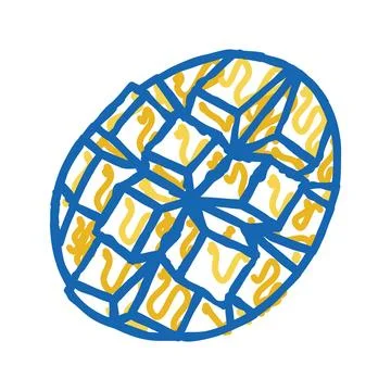 Slice mango cube icon doodle illustration 스톡 일러스트