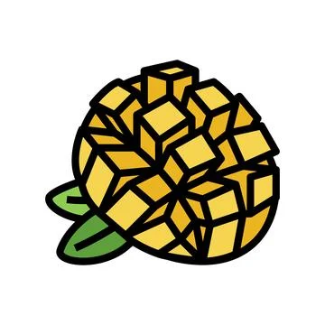 Slice mango cube leaf color icon vector illustration Ilustración de archivo