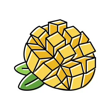 Slice mango cube leaf color icon vector illustration Ilustración de archivo
