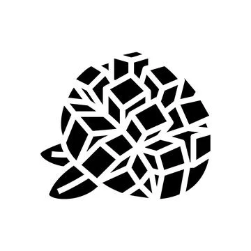Slice mango cube leaf glyph icon vector illustration Ilustración de archivo