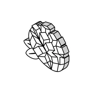Slice mango cube leaf isometric icon vector illustration Ilustración de archivo