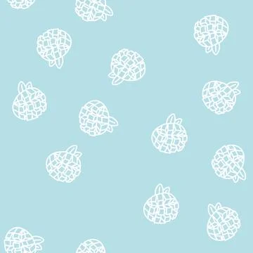 Slice mango cube leaf line seamless pattern 스톡 일러스트