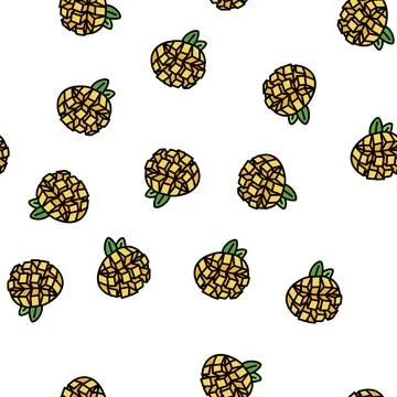 Slice mango cube leaf vector seamless pattern 스톡 일러스트
