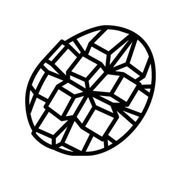 Slice mango cube line icon vector illustration 스톡 일러스트