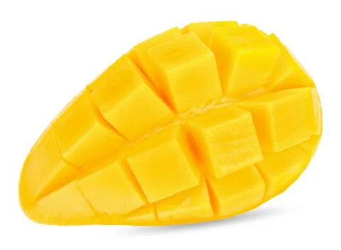 Slice mango isolated on white clipping path Stock Photos