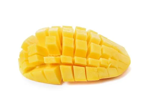 Slice of mango on a white background. Stock Photos