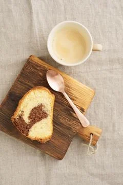 Slice of marble cake Stock Photos