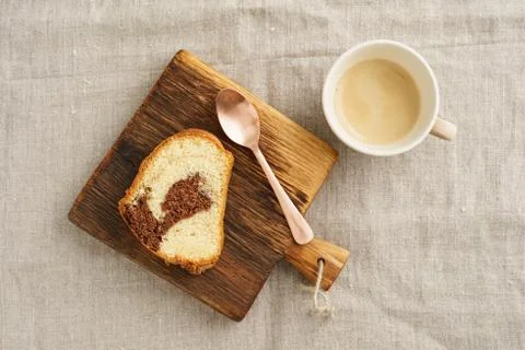 Slice of marble cake Stock Photos
