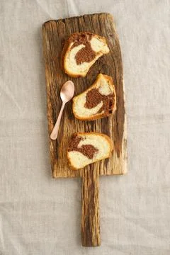 Slice of marble cake Stock Photos