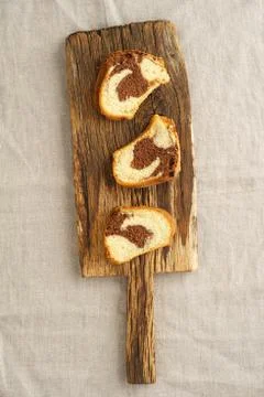 Slice of marble cake Stock Photos