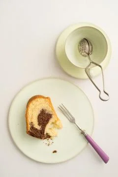 Slice of marble cake Stock Photos