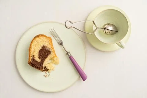 Slice of marble cake Stock Photos