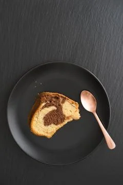 Slice of marble cake Stock Photos