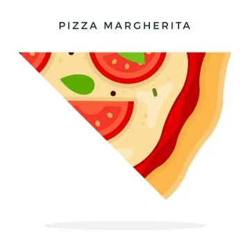 Slice of margarita pizza vector flat isolated Illustrazione stock
