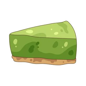 Slice of matcha cheesecake Stock Illustration