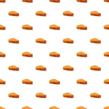 Slice meat pastry food pattern white background Stock Illustration