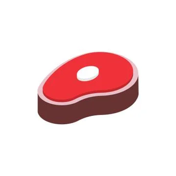 Slice meat. pork on bone. Piece of Beef beefsteak Stock Illustration