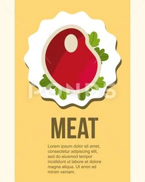 Slice meat salad on dish healthy food Stock Illustration