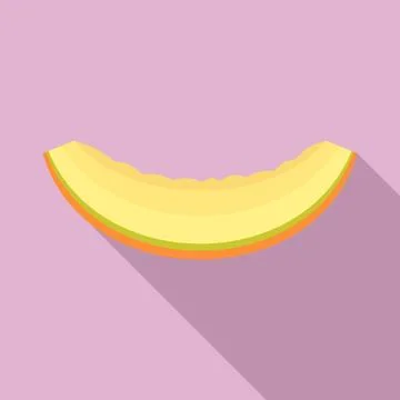 Slice of melon icon, flat style Stock Illustration
