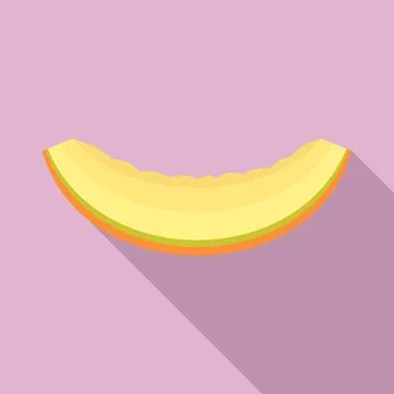 Slice of melon icon, flat style Stock Illustration