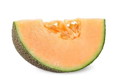 Slice of melon isolated with clipping path Stock Photos