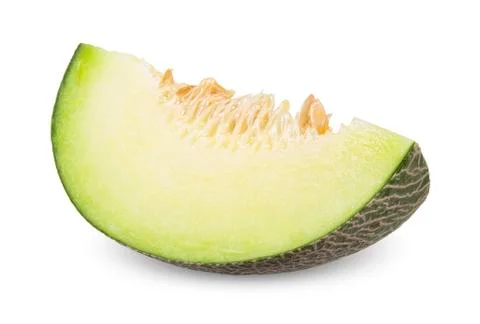 Slice melon isolated on white clipping path Stock Photos