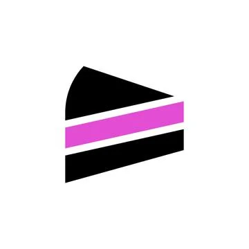 Slice of Modern Cake Geometric Design Style Stock Illustration