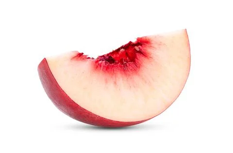 Slice nectarine fruit  on white background Stock Photos