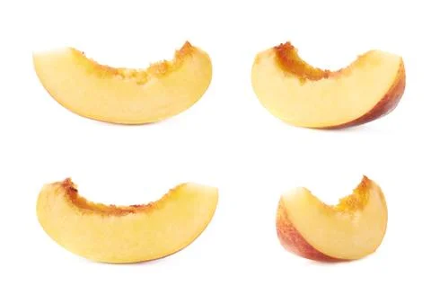 Slice of a nectarine isolated Stock Photos