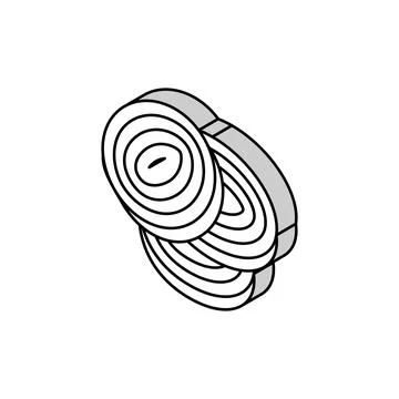 Slice onion isometric icon vector illustration Stock Illustration