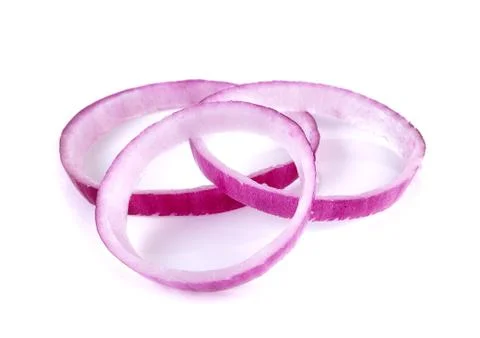Slice onion on white background Stock Photos