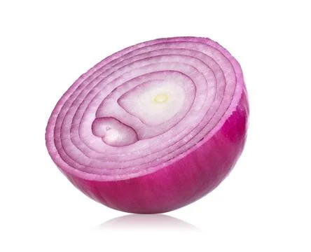 Slice onion on white background Stock Photos