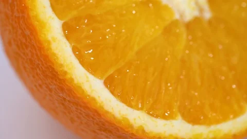 Slice of orange closeup.  Stock Footage 126755846